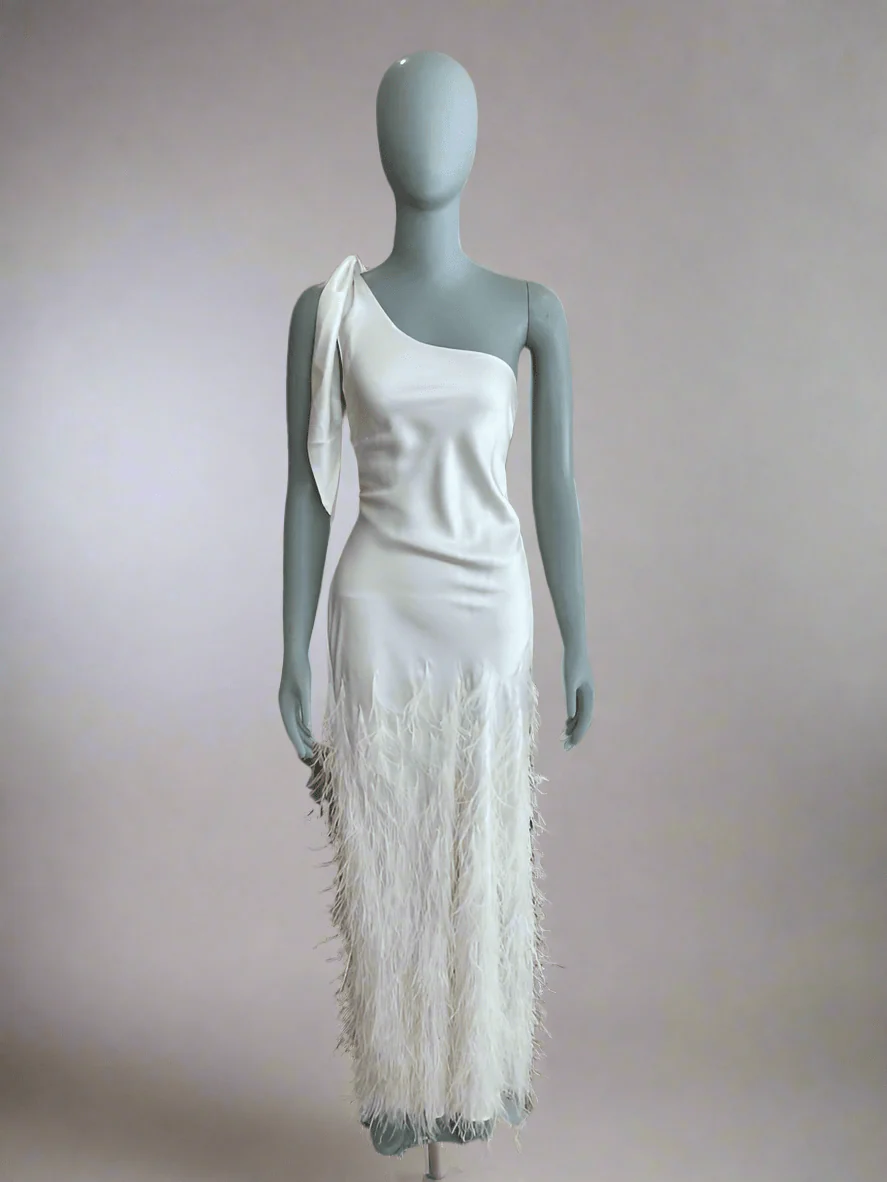 Cult Gaia - Gheta One shoulder Feather & Silk Gown (14)