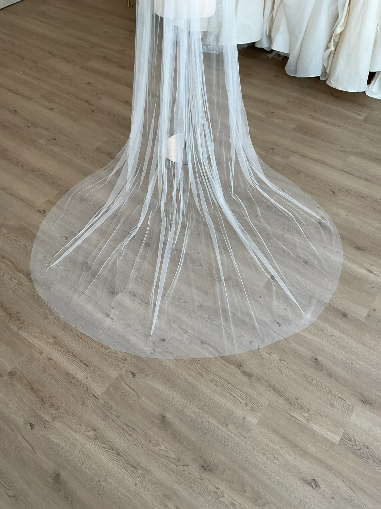 Custom - Net Tulle Raw Edge Cathedral Veil - Image 2
