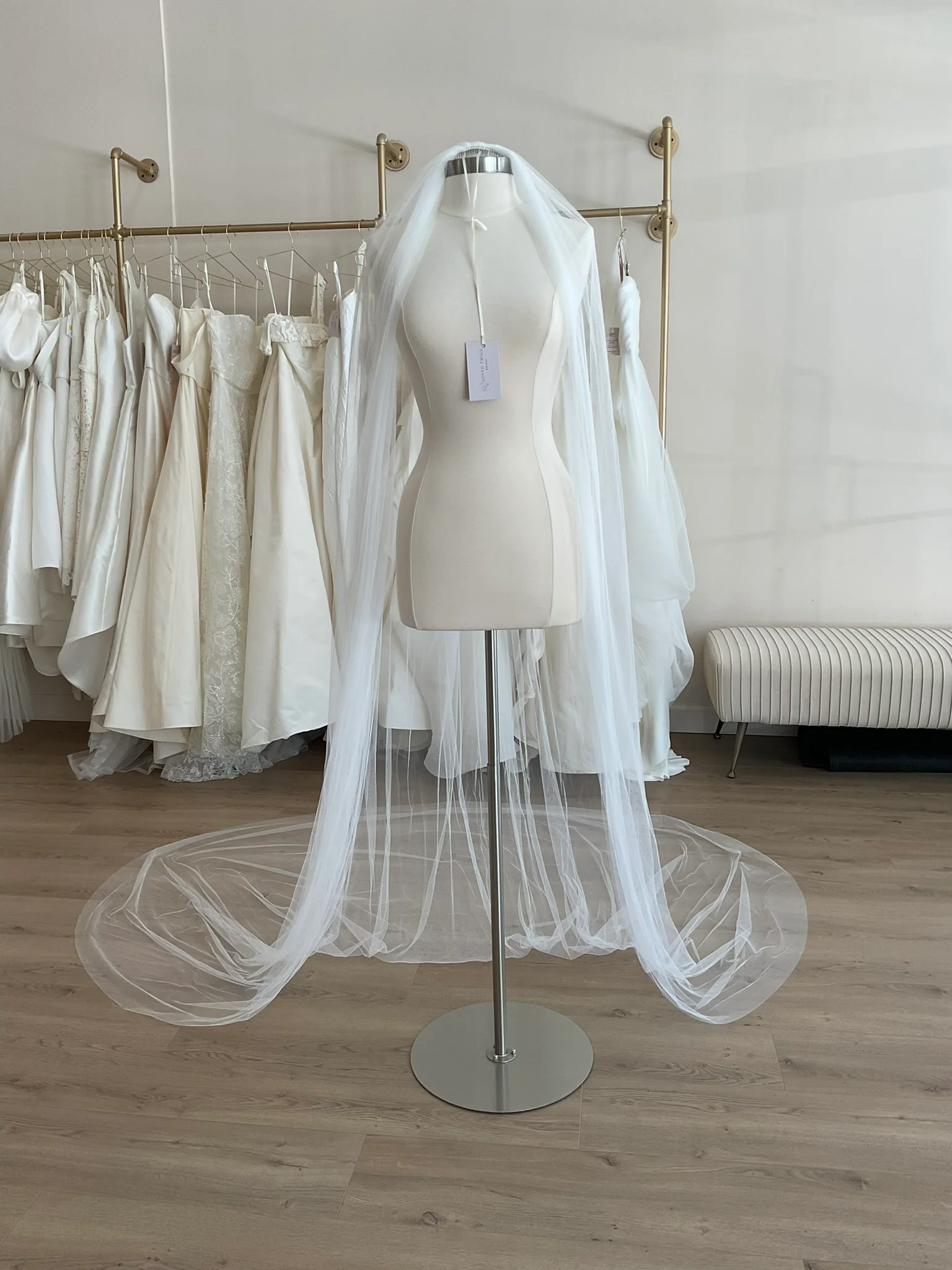 Custom - Net Tulle Raw Edge Cathedral Veil - Image 3