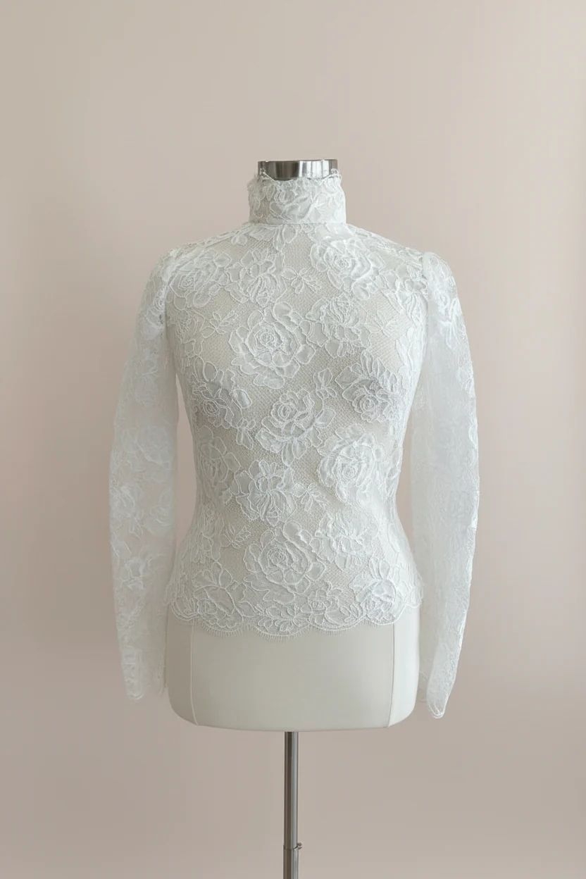 Monique Lhuillier - Lace Turtleneck Jacket (14)
